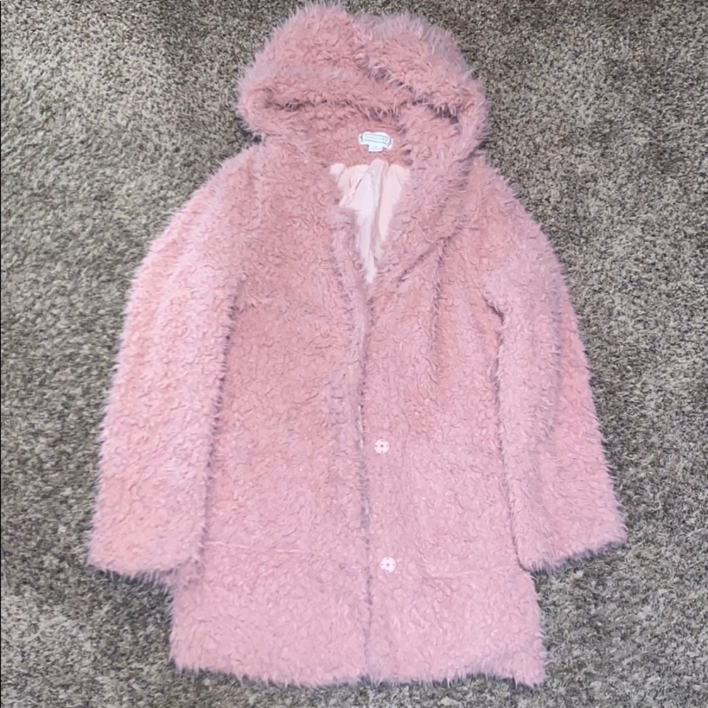 Pink teddy coat
